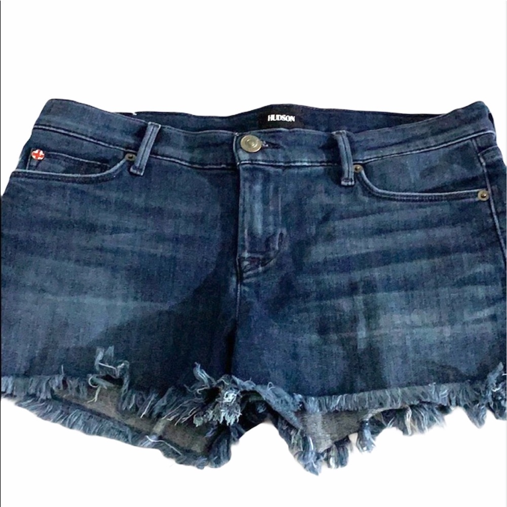 Hudson Jean cut off shorts with raw edge